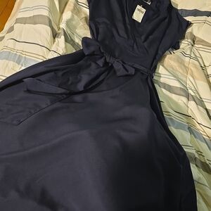 Ralph Lauren Navy Maxi Dress with Bow